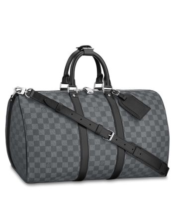 Louis Vuitton Damier Graphite Canvas Keepall N41418 Black