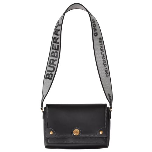 Burberry Topstitched Leather Shoulder Bag 